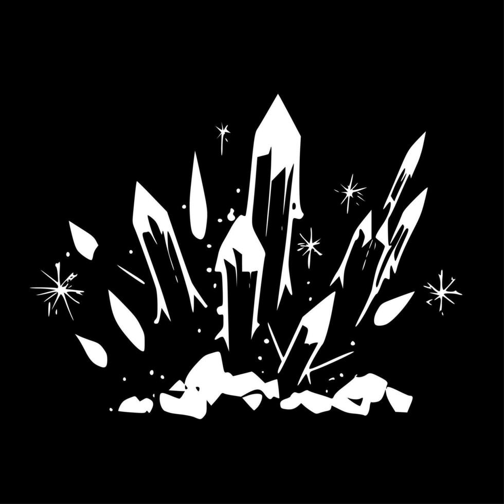 cristaux, noir et blanc vecteur illustration