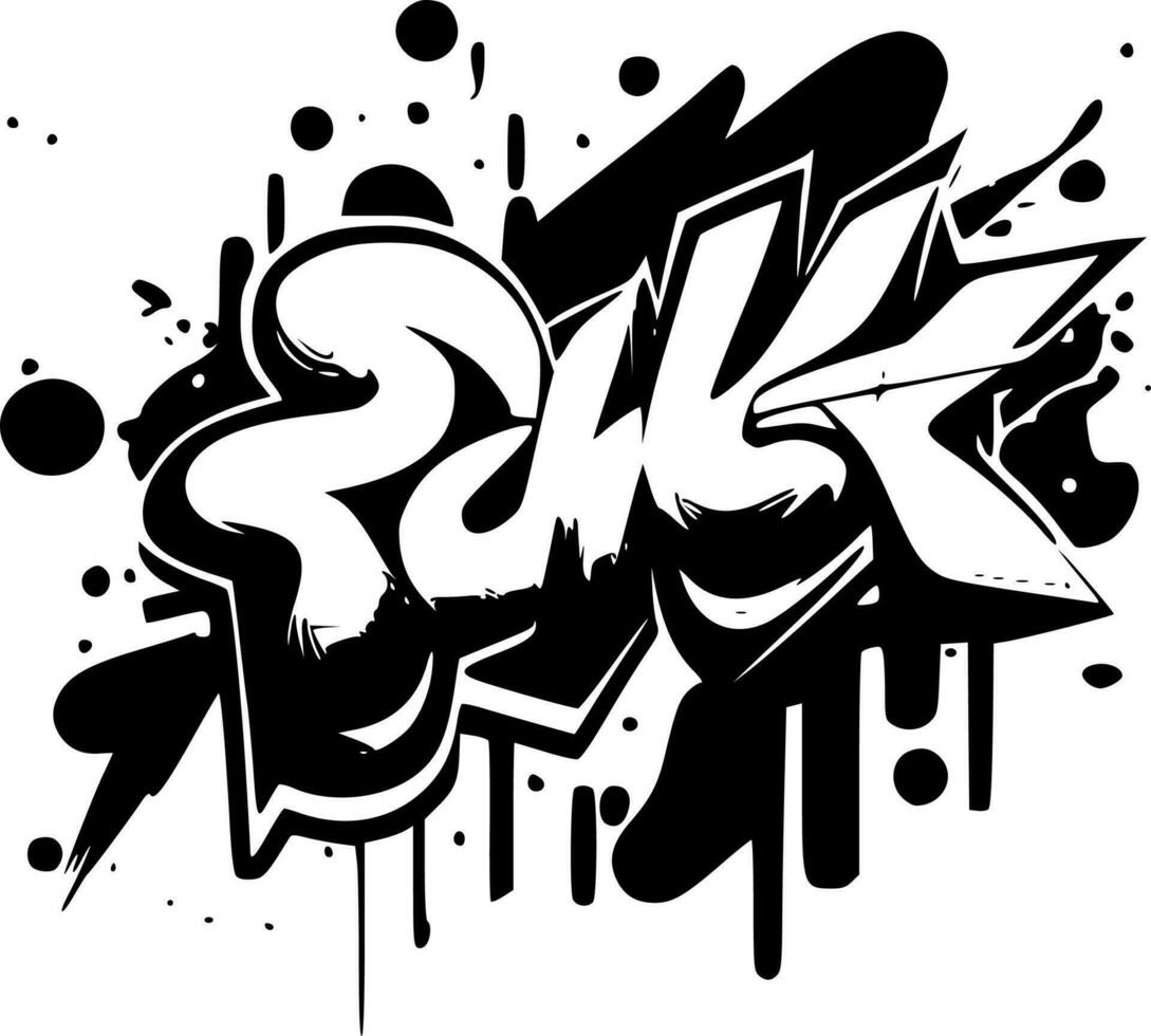 graffiti, noir et blanc vecteur illustration