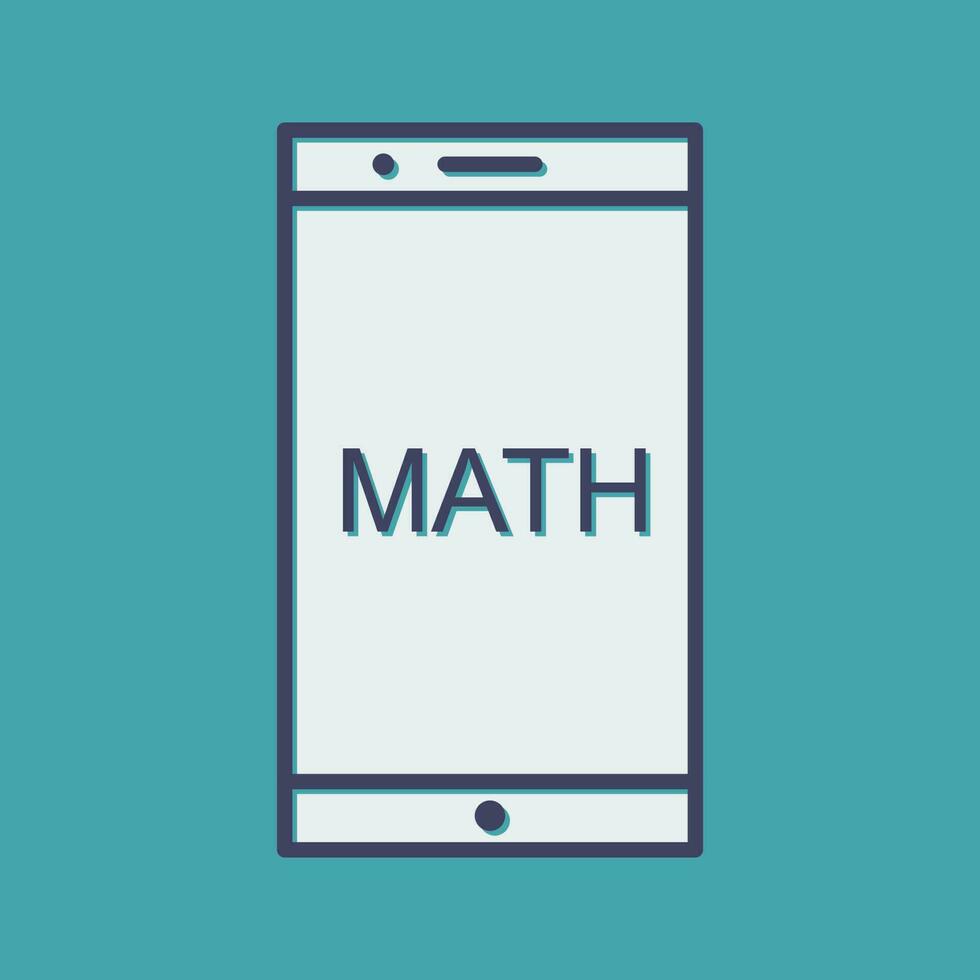 étudier les mathématiques sur l'icône de vecteur mobile