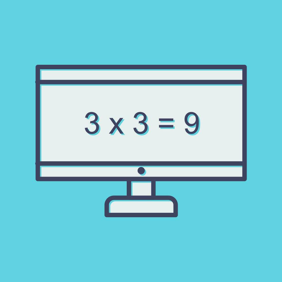 mathématiques dans l'icône de vecteur d'ordinateur