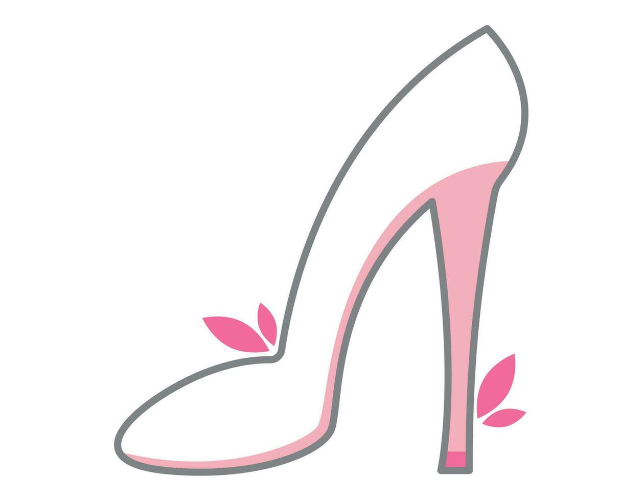 vecteur isolé plat rose icône de une à la mode femmes haute talon chaussure.