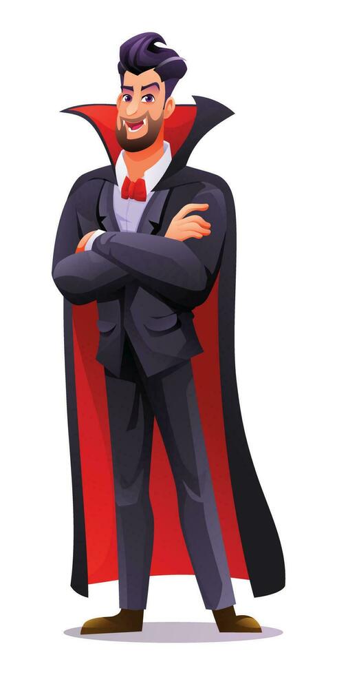 dracula vampire personnage dans dessin animé style isolé sur blanc Contexte vecteur