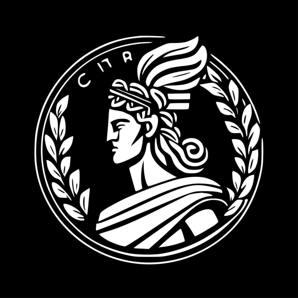 grec, noir et blanc vecteur illustration