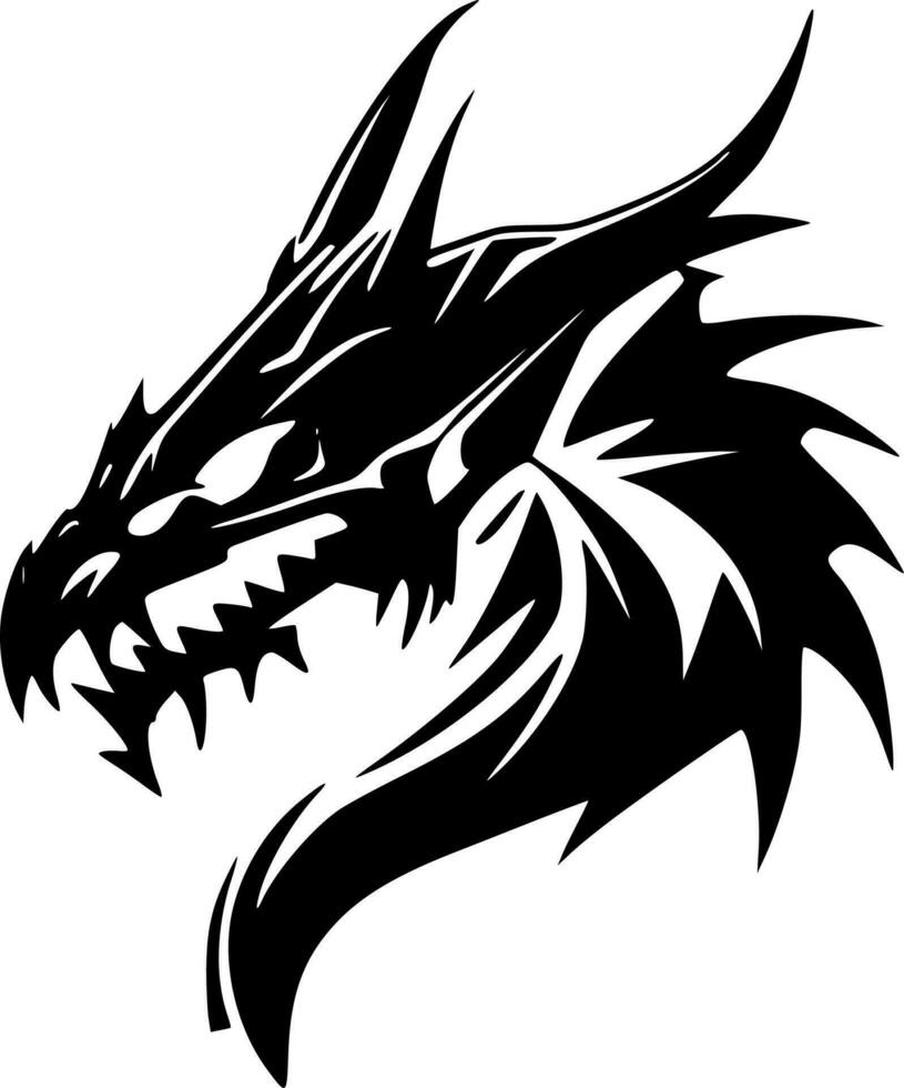 dragons, noir et blanc vecteur illustration