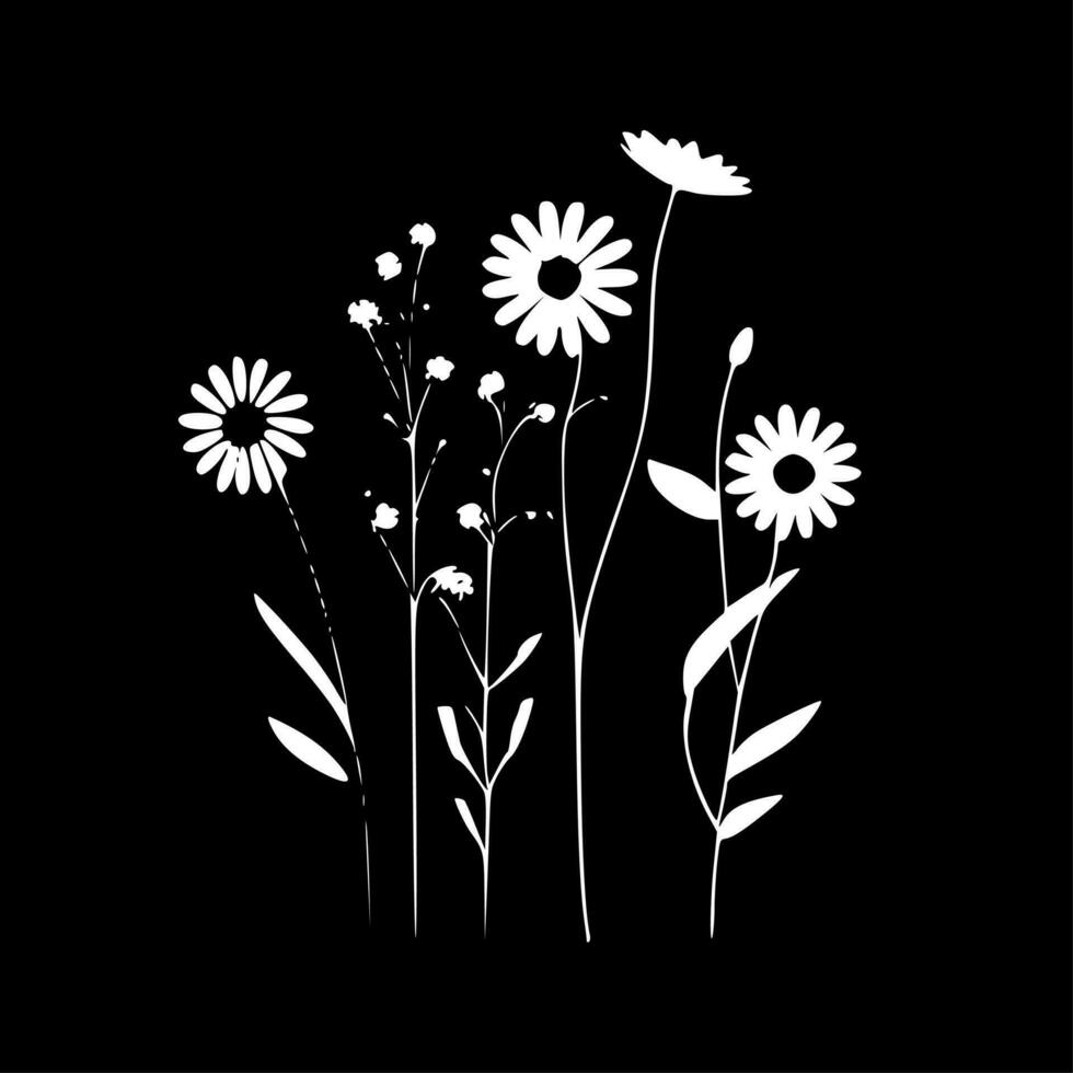 fleurs, minimaliste et Facile silhouette - vecteur illustration