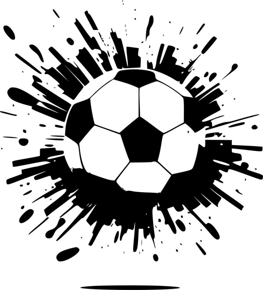 Football - noir et blanc isolé icône - vecteur illustration