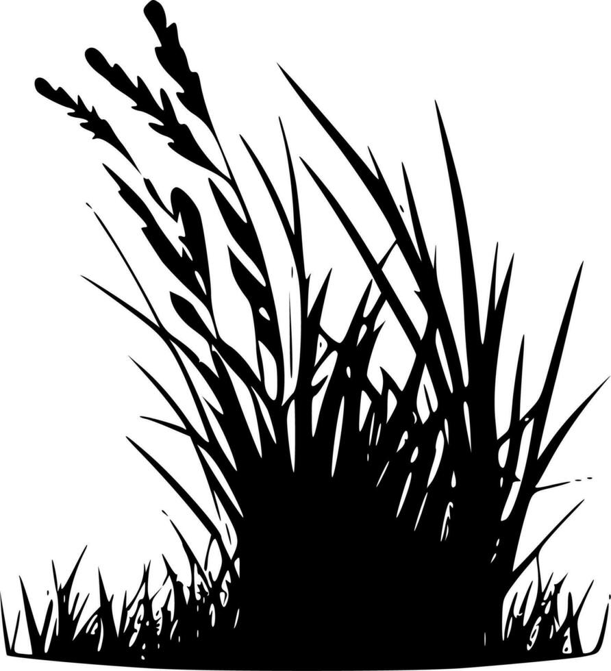 herbe, minimaliste et Facile silhouette - vecteur illustration