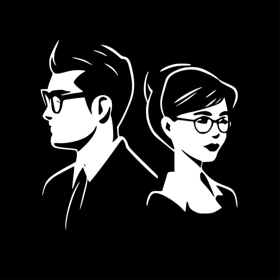 couple, minimaliste et Facile silhouette - vecteur illustration