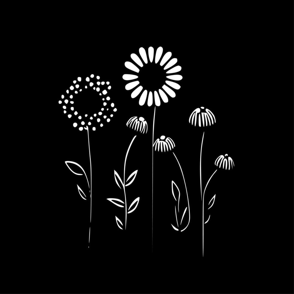 fleurs, minimaliste et Facile silhouette - vecteur illustration