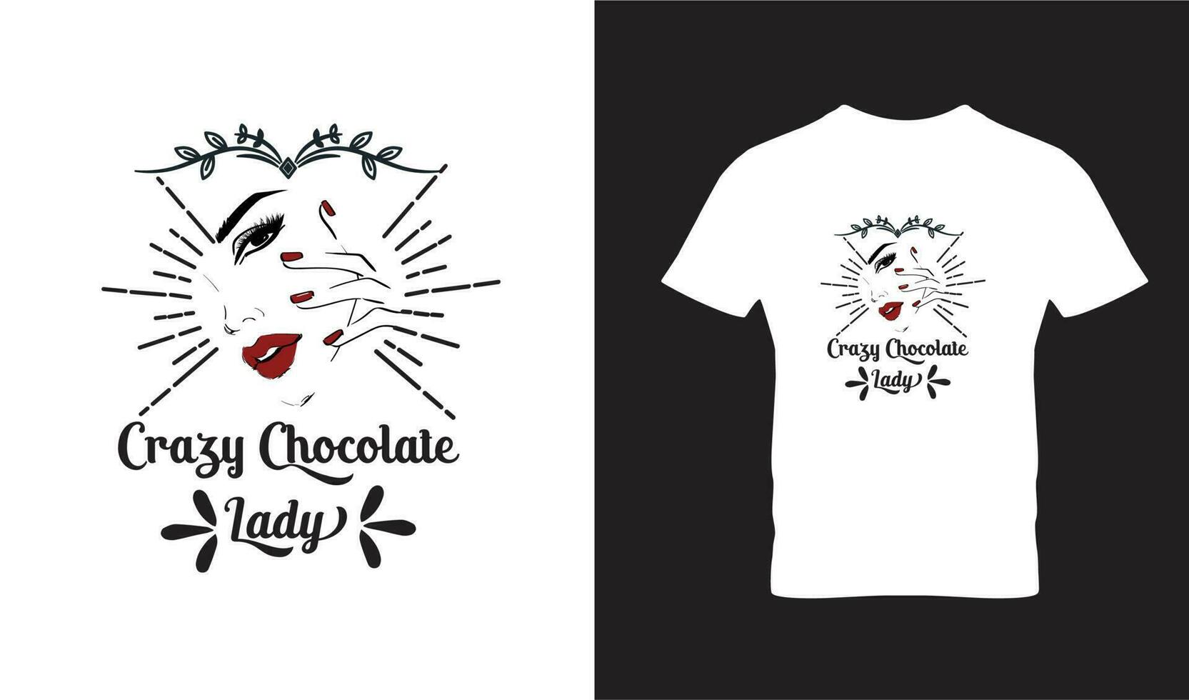 fou Chocolat Dame T-shirt conception vecteur