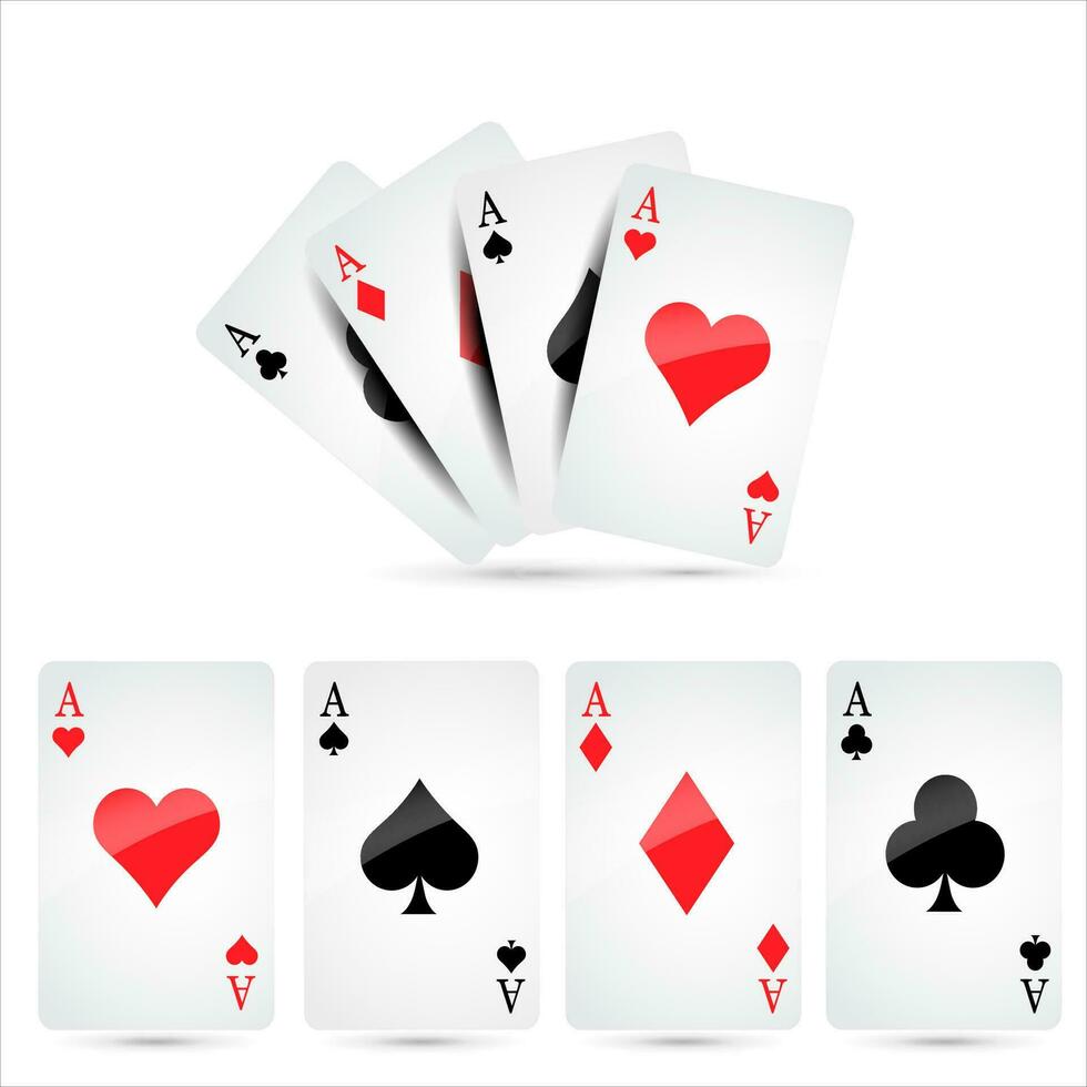 ace poker carte isolé sur blanc Contexte. vecteur illustration