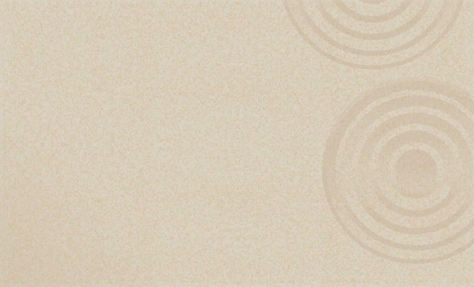 le sable plage texture avec Facile spirituel motifs dans Japonais Zen jardin avec concentrique cercles et parallèle lignes ratissé sur lisse sablonneux surface arrière-plan, harmonie, méditation, zen comme concept vecteur