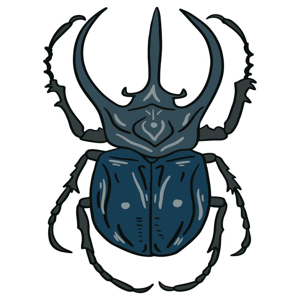 unique marine klaxon scarabée ,bien pour graphique conception ressources, affiches, bannières, modèles, impressions, coloration livres et plus. vecteur