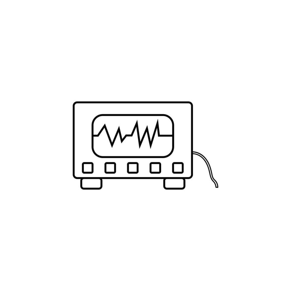 électrocardiogramme dispositif et cœur impulsion sur écran vecteur icône illustration