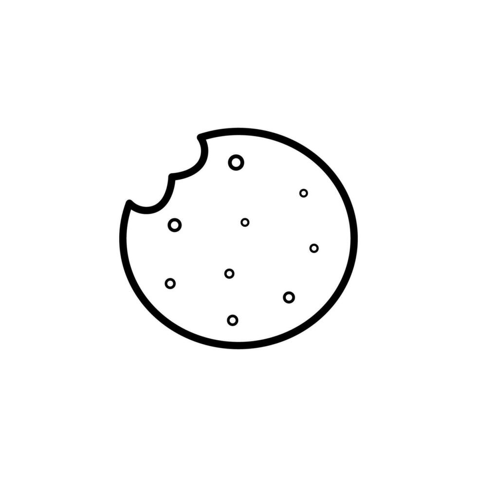 mordu des biscuits ligne vecteur icône illustration