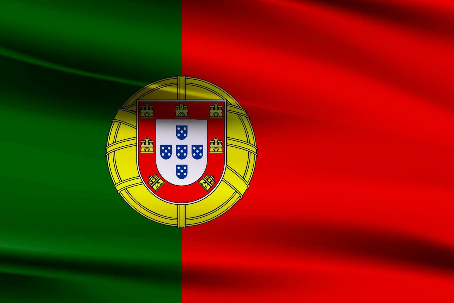 agitant drapeau de le Portugal. drapeau de le Portugal agitant dans le vent.réaliste photo de le le Portugal drapeau vecteur