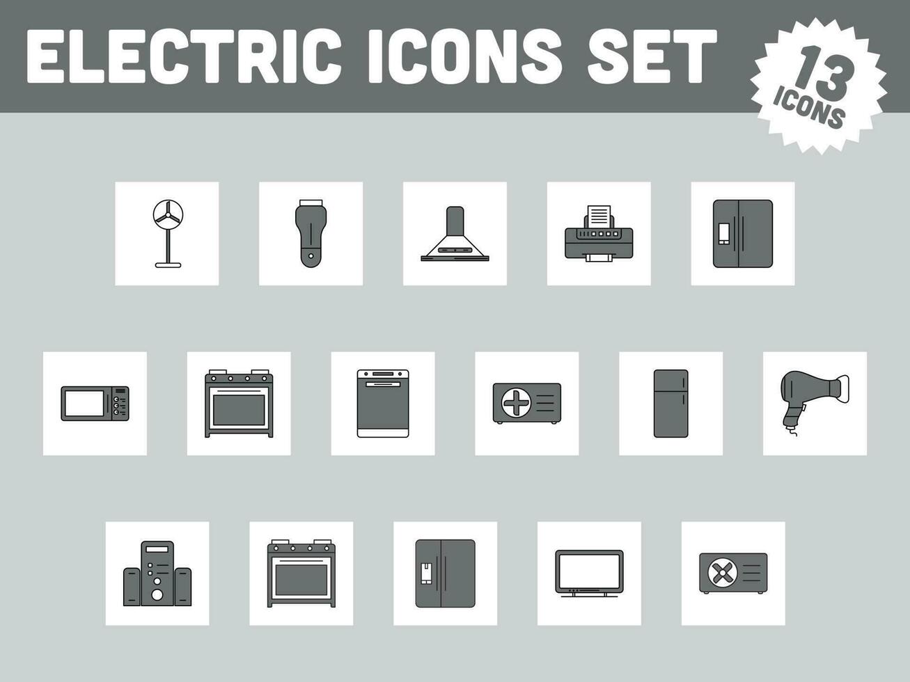 gris et blanc ensemble de électronique ou électronique article Icônes. vecteur