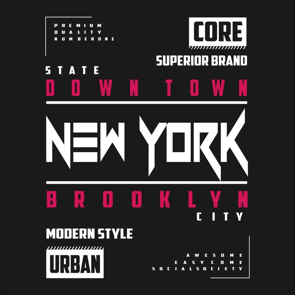 Nouveau york Brooklyn texte, affiche, logo, modèle vecteur conception