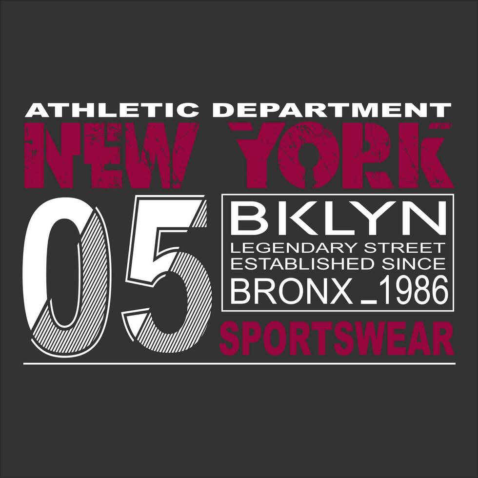 Nouveau york Brooklyn texte, affiche, logo, modèle vecteur conception