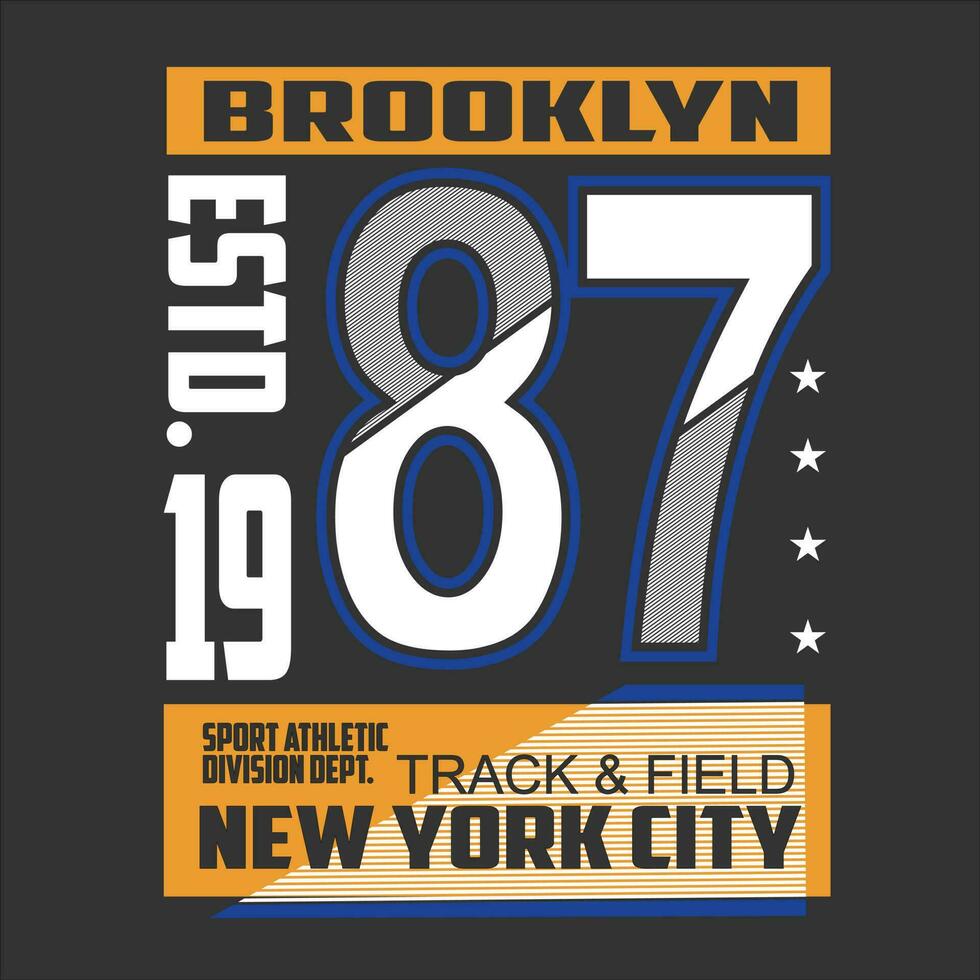 Nouveau york Brooklyn texte, affiche, logo, modèle vecteur conception