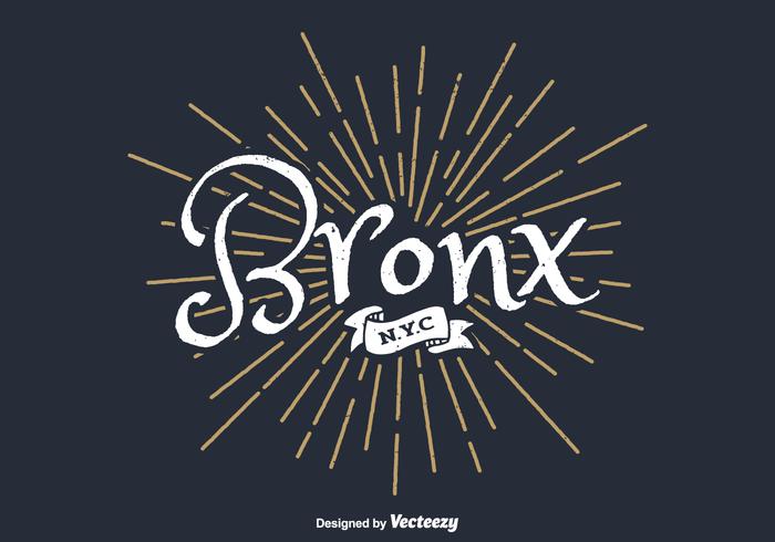Bronx New York City Typographie Avec Starburst Rétro vecteur