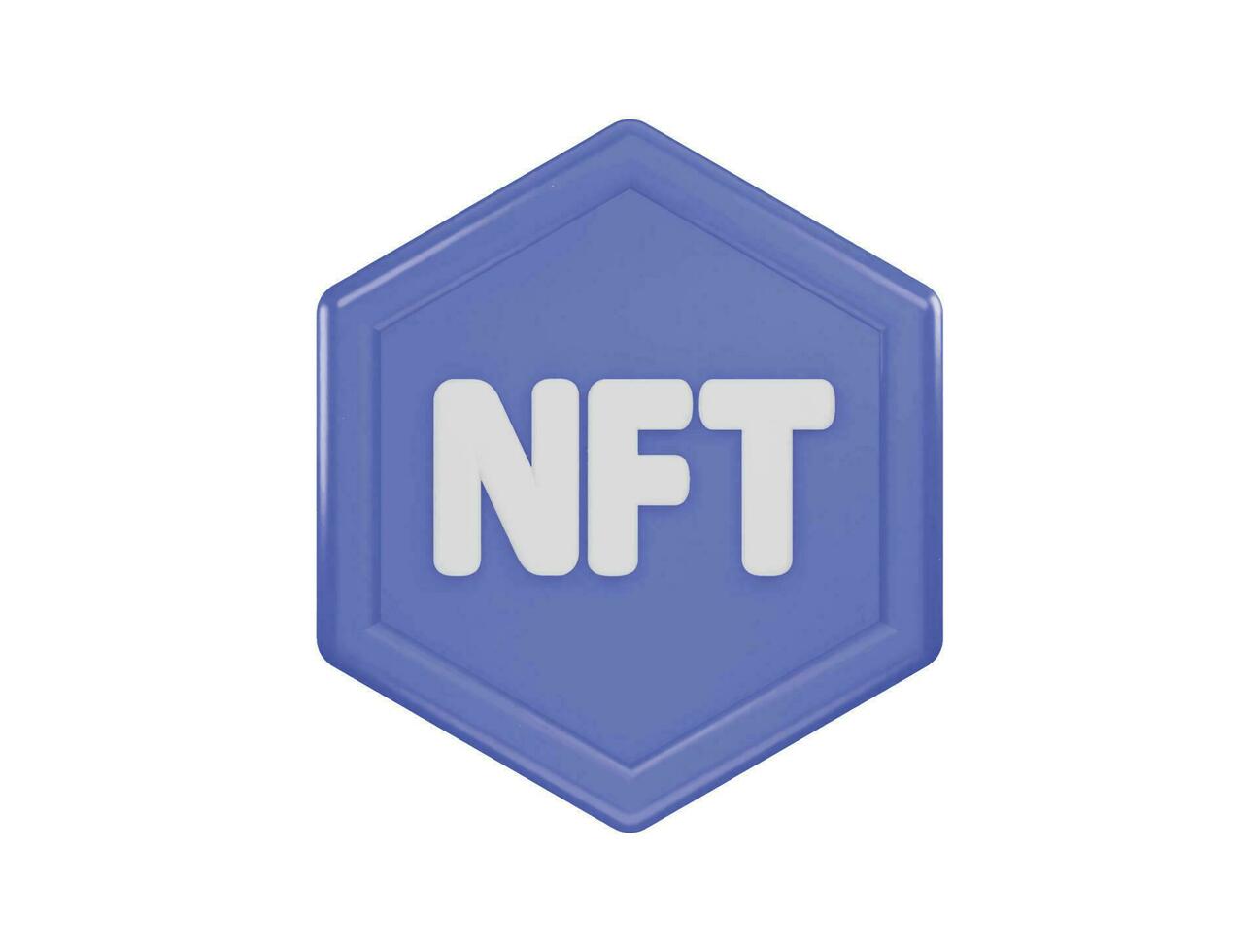 nft blockchain icône 3d le rendu vecteur illustration