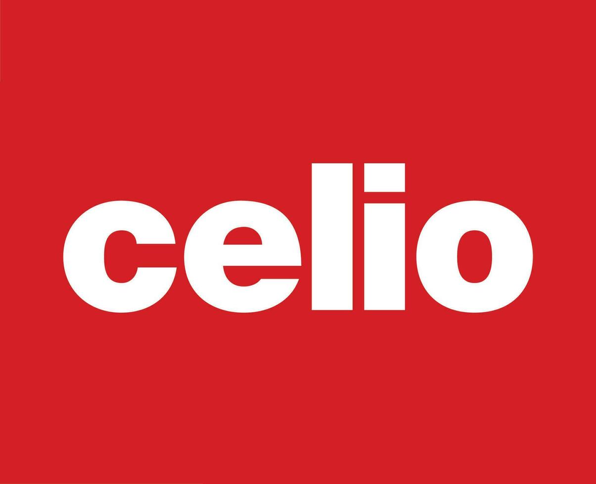 Célio marque vêtements logo symbole Nom blanc conception mode vecteur illustration avec rouge Contexte