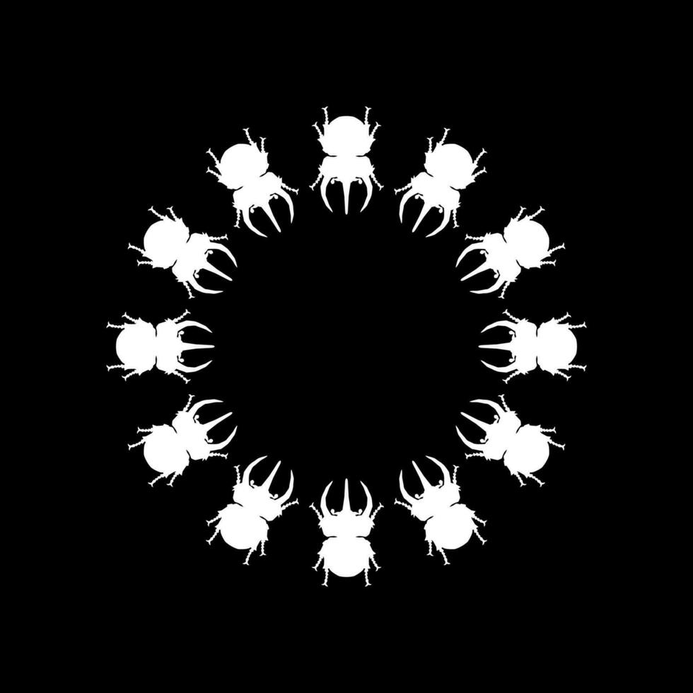 cercle forme silhouette de le klaxon scarabée ou oryctes rhinocéros, Dynastines, pouvez utilisation pour art illustration, logo, pictogramme, site Internet, applications ou graphique conception élément. vecteur illustration