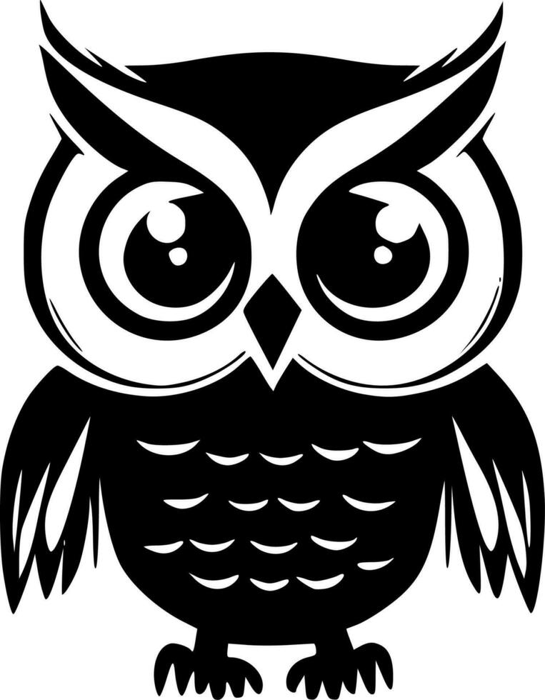 hibou - minimaliste et plat logo - vecteur illustration