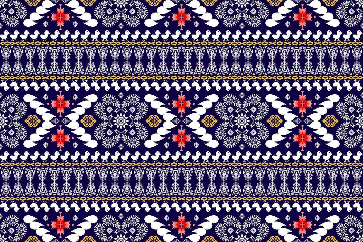 ethnique figure aztèque broderie style. géométrique ikat Oriental traditionnel art conception des motifs pour ethnique arrière-plan, papier peint, mode, vêtements, emballage, tissu, élément, sarong, graphique, vecteur illustration