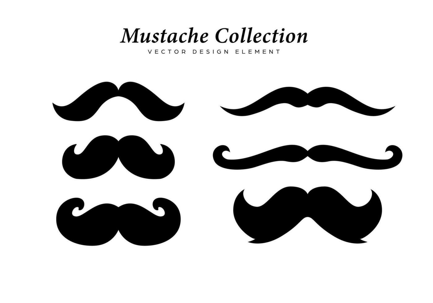 moustache vecteur illustration élément collection avec guidon moustache, impérial, connaisseur, et Pistolero style