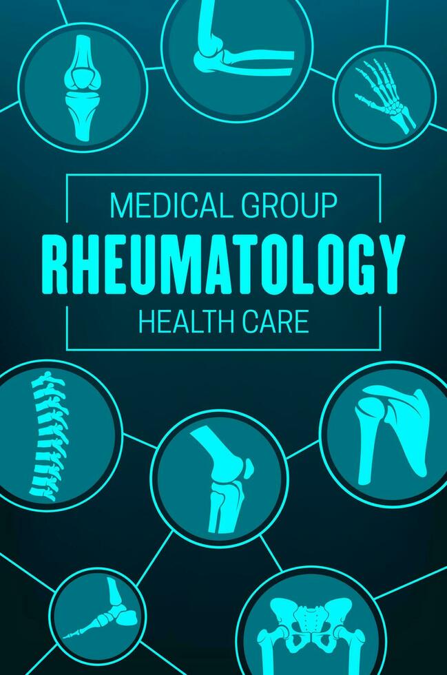 rhumatologie, les articulations et rhumatismal désordre affiche vecteur