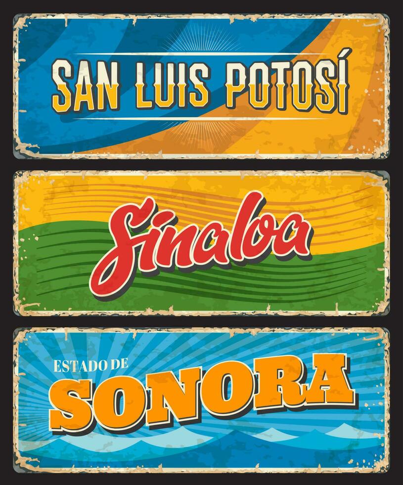 Mexique panneaux de san Luis potosi, sinaloa, sonore vecteur
