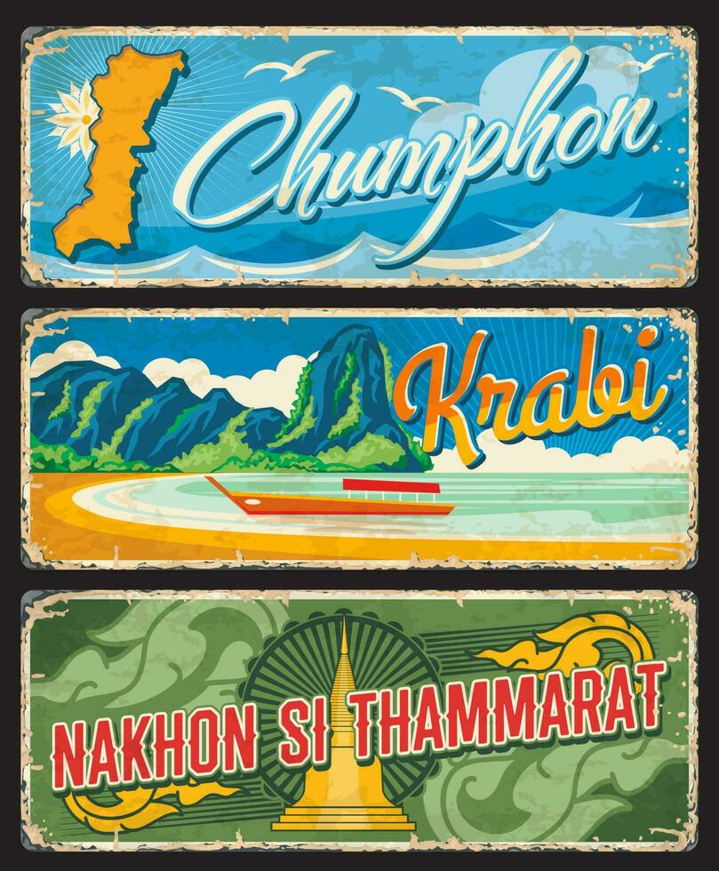 chumpon, krabi et Nakhon si thammarat les provinces vecteur