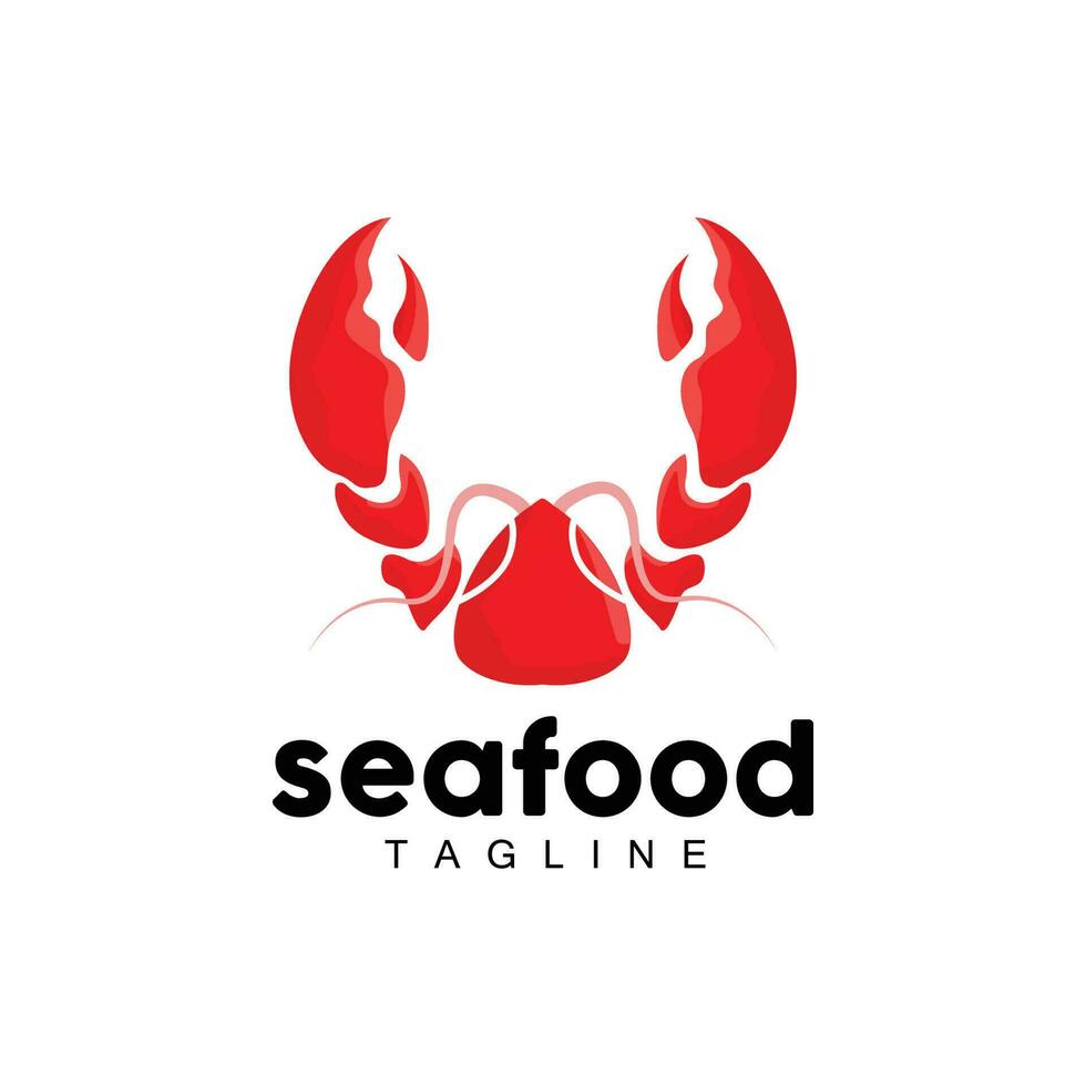 Homard logo, Facile minimaliste conception, crevettes Fruit de mer nourriture vecteur, illustration symbole icône vecteur