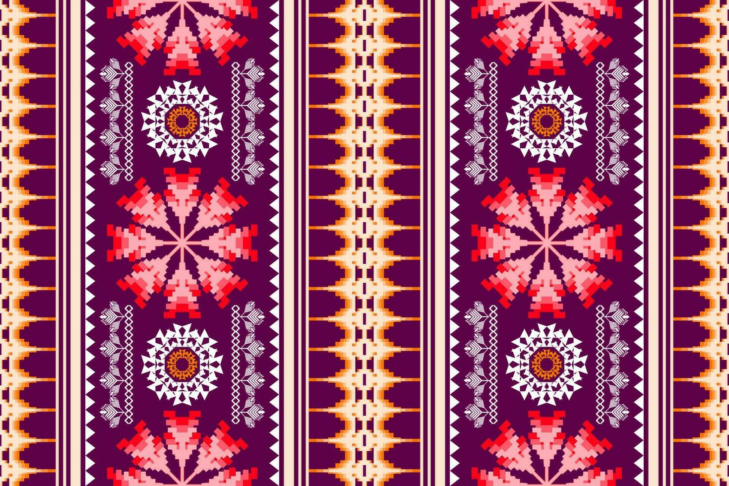 ethnique figure aztèque broderie style. géométrique ikat Oriental traditionnel art conception des motifs pour ethnique arrière-plan, papier peint, mode, vêtements, emballage, tissu, élément, sarong, graphique, vecteur illustration