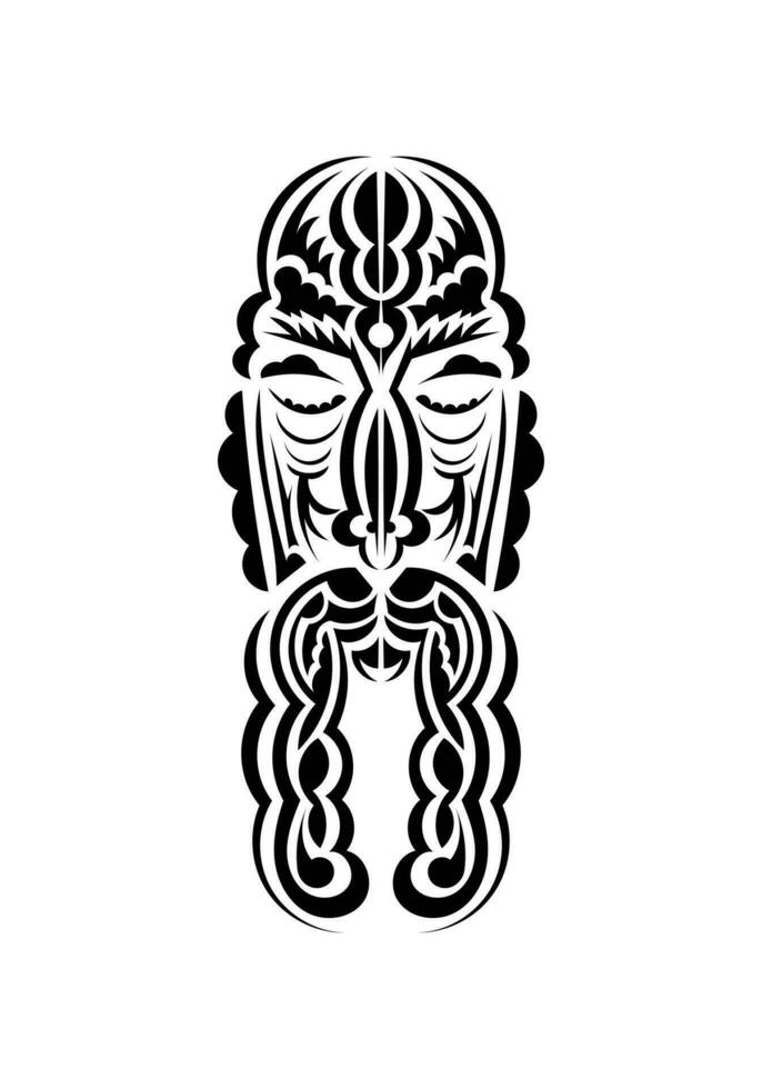 maori style affronter. noir tatouage motifs. isolé. vétérinaire. vecteur