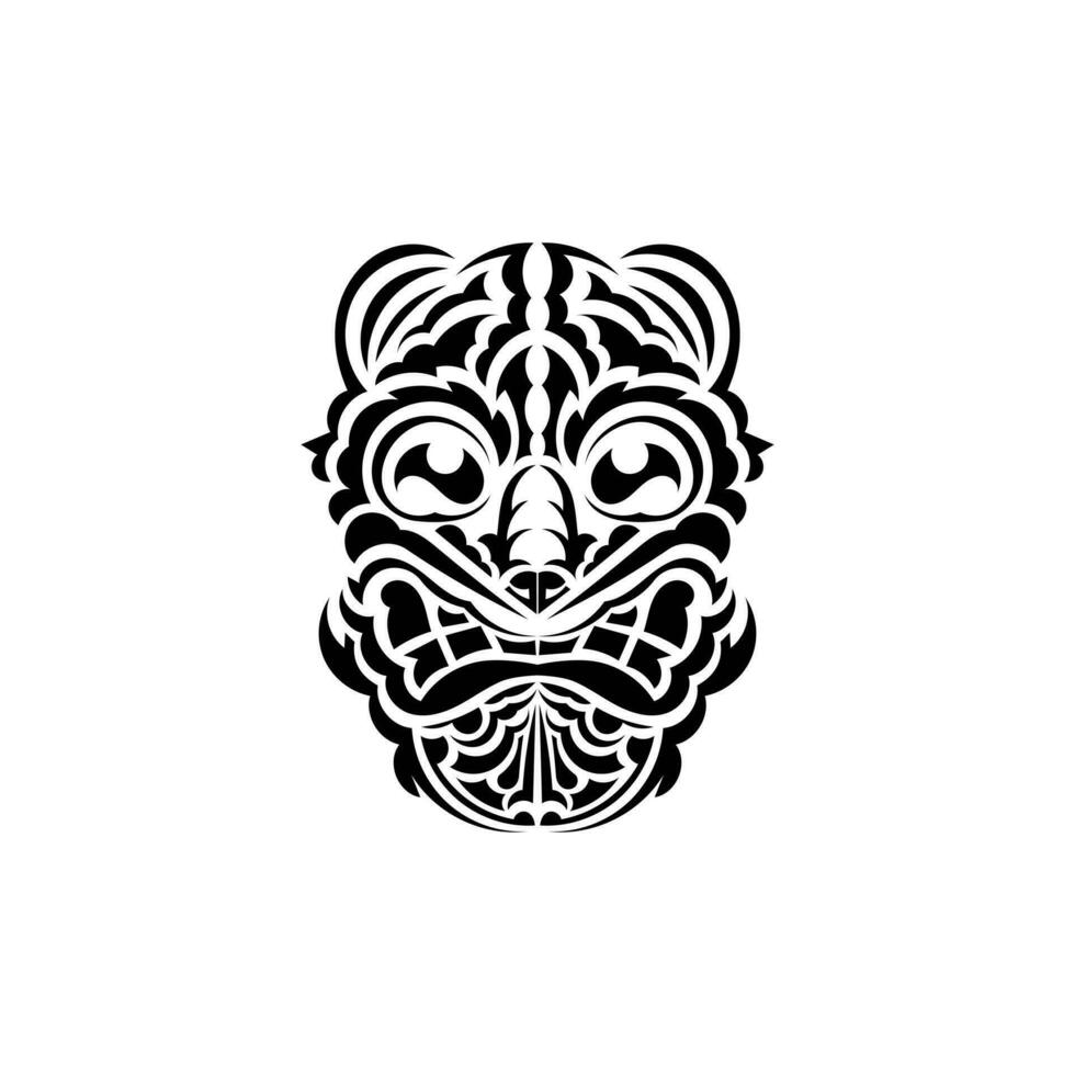 le visage de une viking ou orc. traditionnel totem symbole. hawaïen style. vecteur isolé sur blanc Contexte.