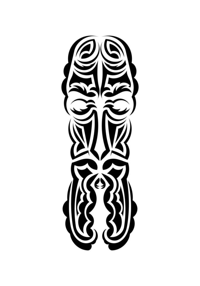 masque dans le style de le ancien tribus. noir tatouage motifs. isolé sur blanc Contexte. vétérinaire. vecteur