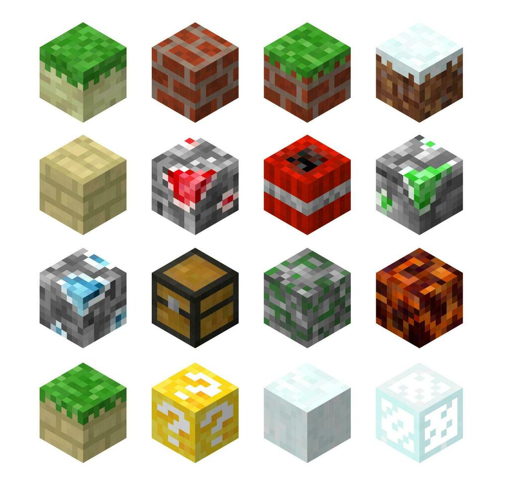 pixel Jeu blocs, vecteur huit bits textures ensemble