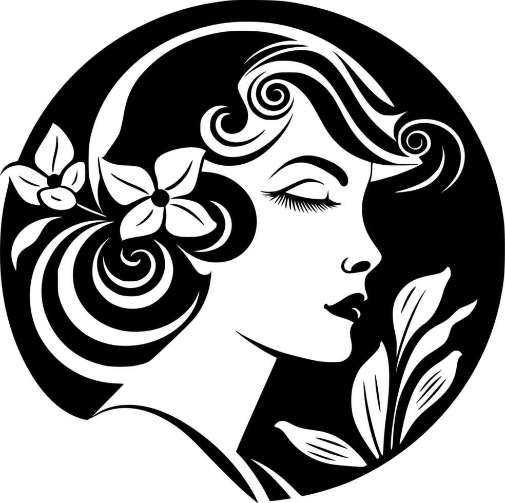 art nouveau - minimaliste et plat logo - vecteur illustration