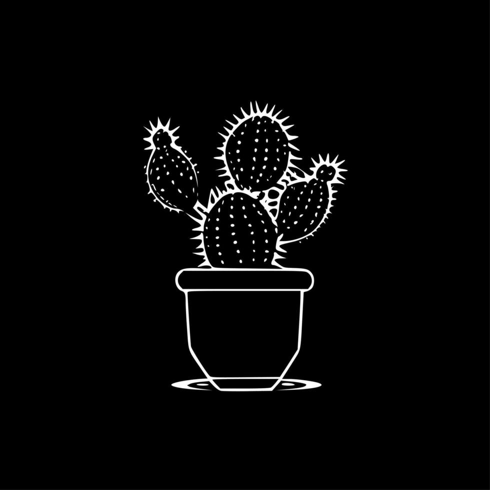 cactus - noir et blanc isolé icône - vecteur illustration