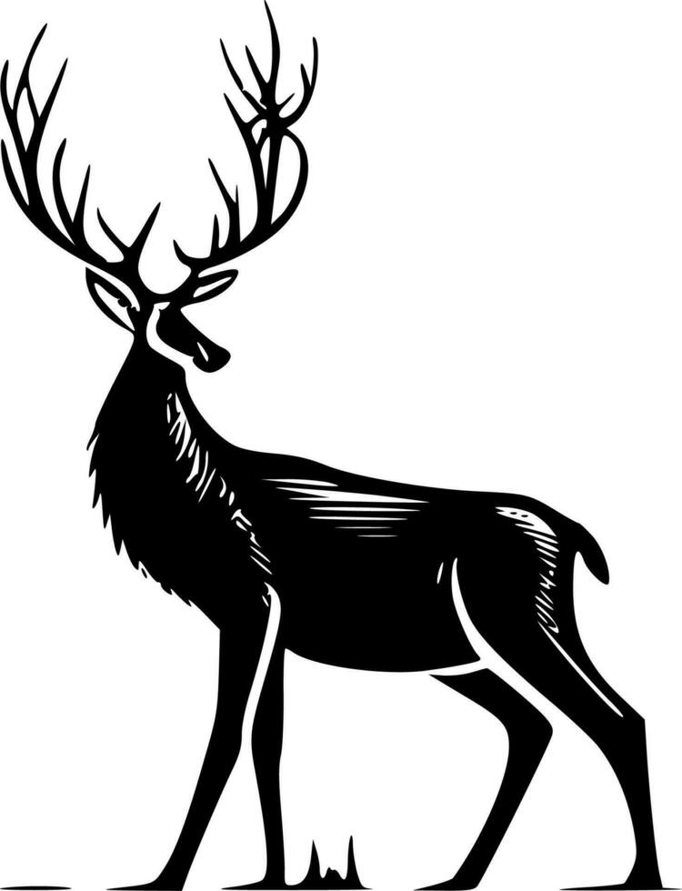 cerf - minimaliste et plat logo - vecteur illustration