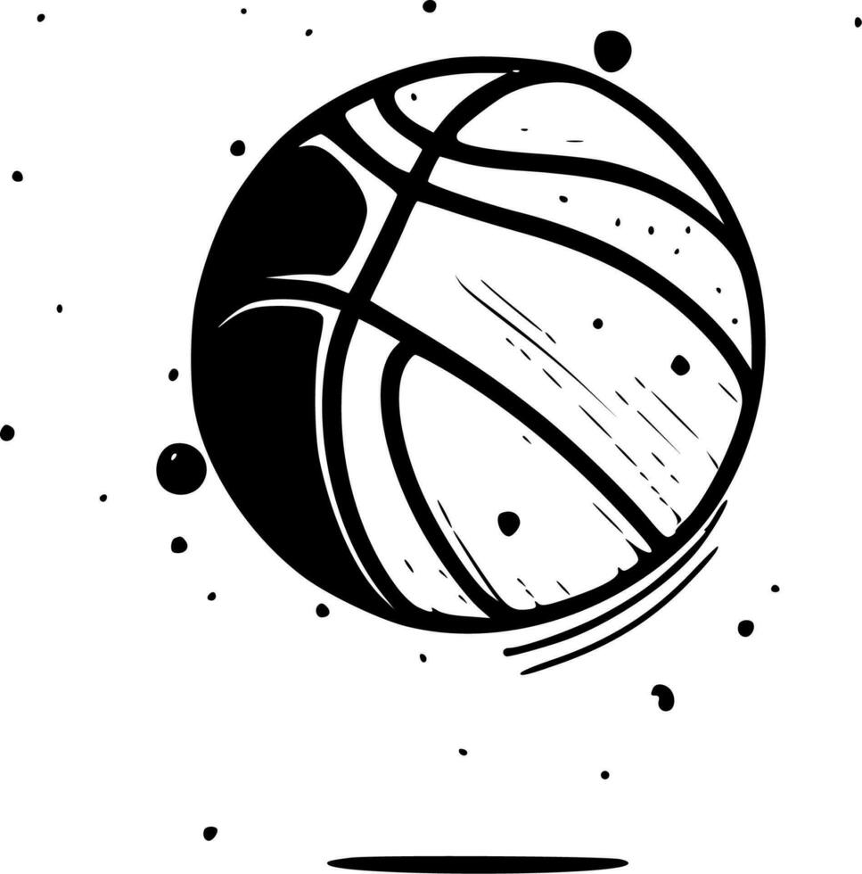 basketball - noir et blanc isolé icône - vecteur illustration