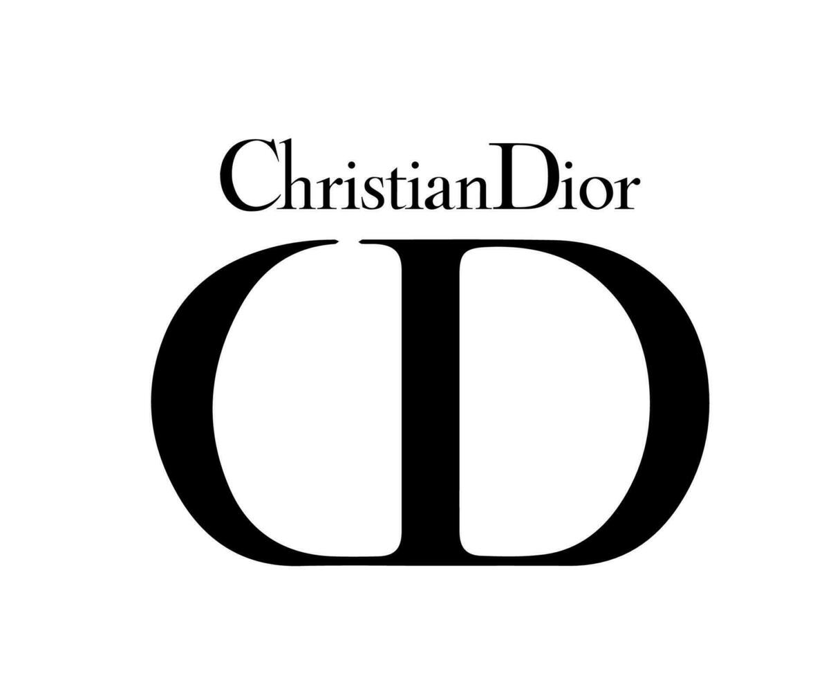 Christian dior logo marque noir conception symbole luxe vêtements mode vecteur illustration