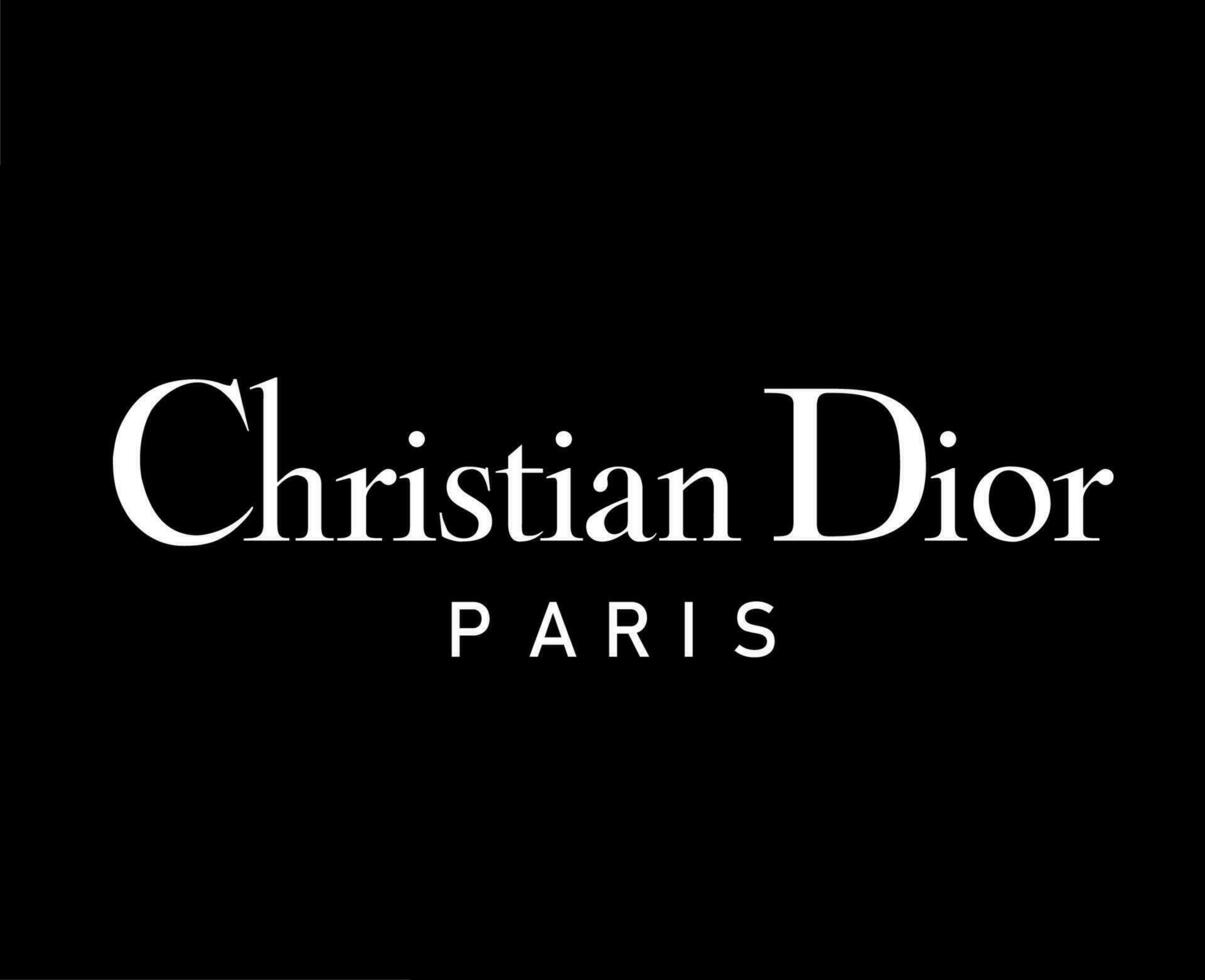 Christian dior Paris marque vêtements logo symbole blanc conception luxe mode vecteur illustration avec noir Contexte