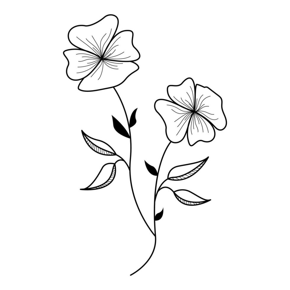 main tiré esquisser fleurs illustration, décoratif floral élément vecteur