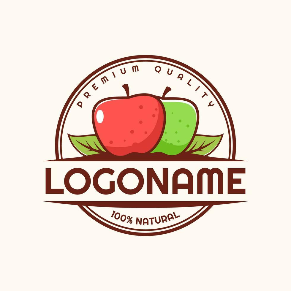 Pomme logo modèle, adapté pour cultiver, marché, et magasin vecteur