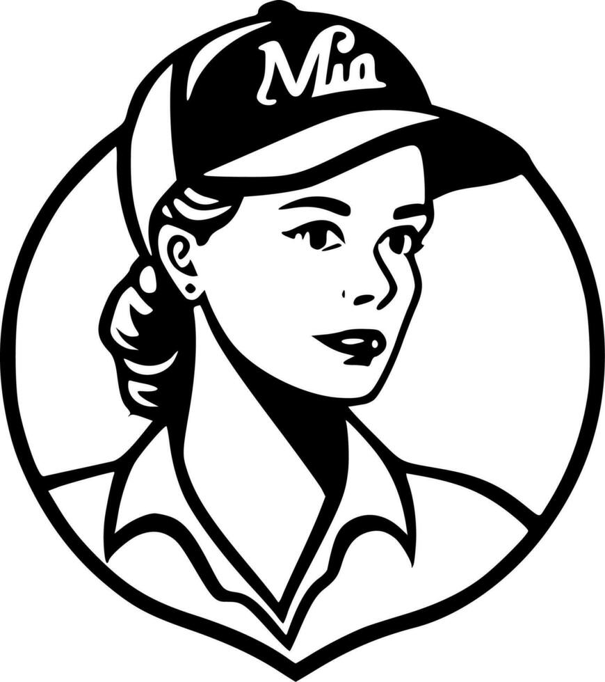 base-ball maman, noir et blanc vecteur illustration