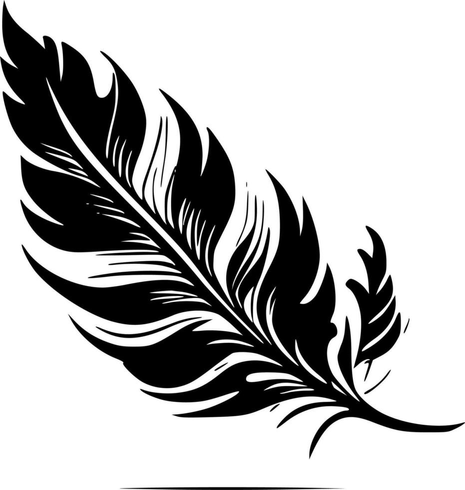 plumes, noir et blanc vecteur illustration